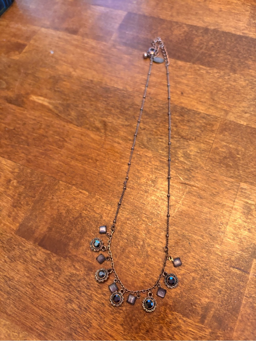 Lia Sophia Antique Gold-Tone Necklace with Lavender Accents